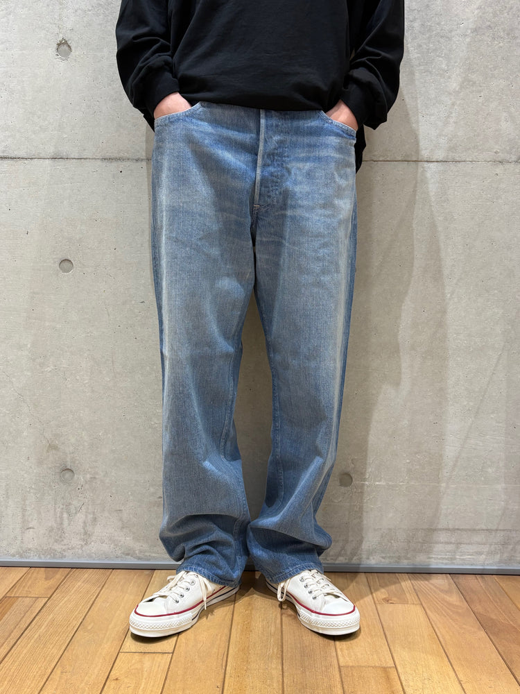AURALEE / SELVEDGE FADED LIGHT DENIM WIDE PANTS / LIGHT INDIGO / A25SP02DE