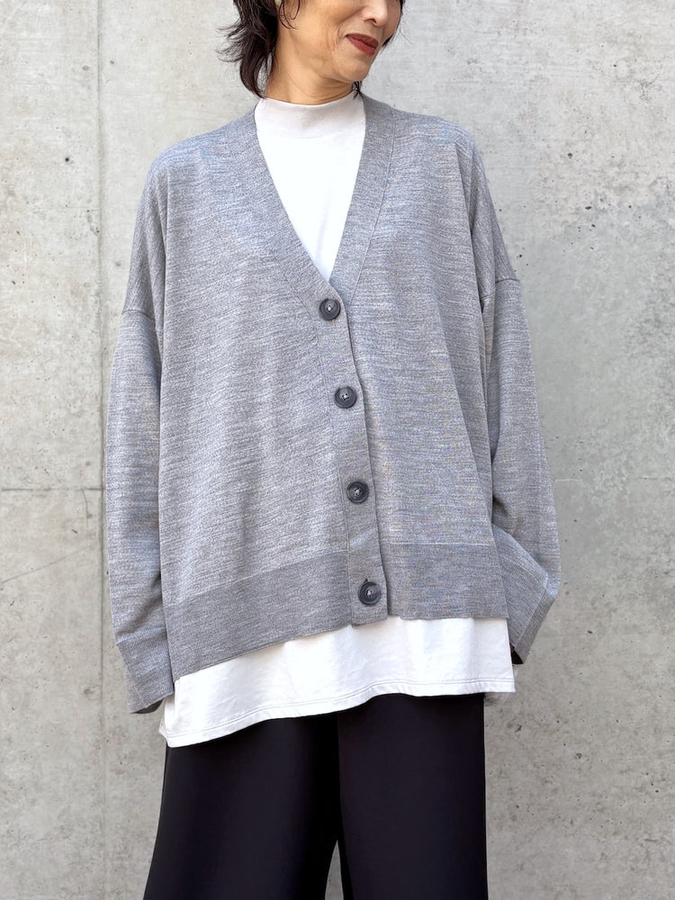 ENFÖLD / V-NECK BOX CARDIGAN / Top Gray / 300JA270-0421
