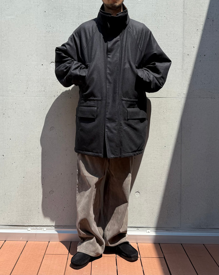 AURALEE / WOOL FULLING FLANNEL PADDED OVER BLOUSON / TOP CHARCOAL / A25AB02CF