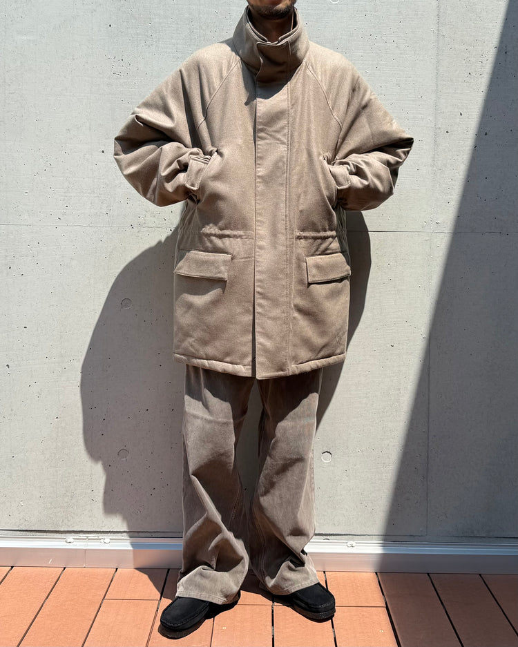 AURALEE / WOOL FULLING FLANNEL PADDED OVER BLOUSON / TOP BROWN / A25AB02CF
