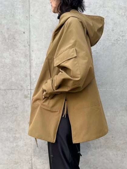 08sircus / High count weather Hooded mid coat / camel / S26SS-OT01