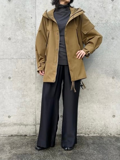 08sircus / High count weather Hooded mid coat / camel / S26SS-OT01