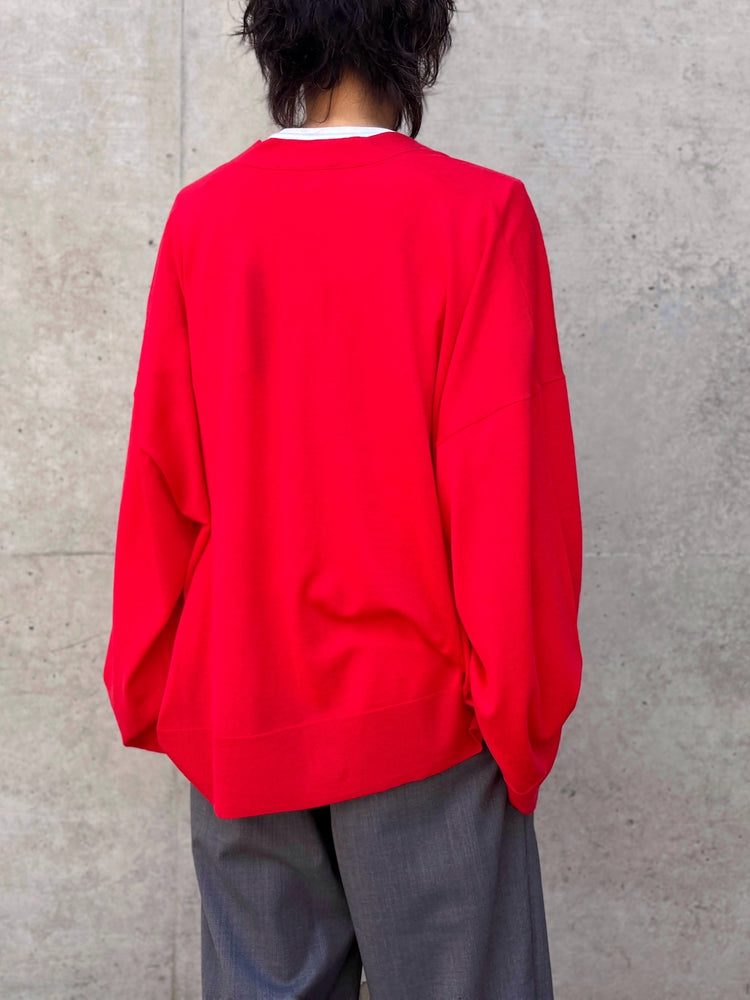 ENFÖLD / V-NECK BOX CARDIGAN / Red / 300JA270-0421