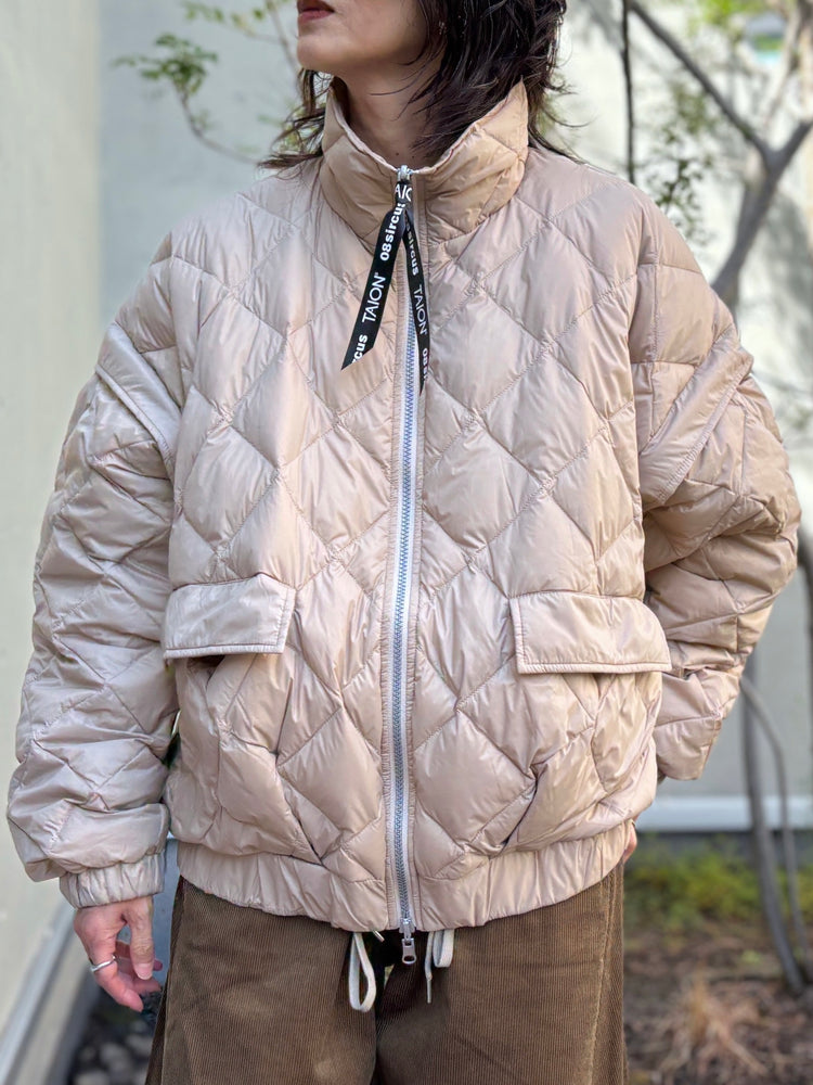 08sircus×TAION / down detachable short blouson reversible / beije / S25AW-OT05