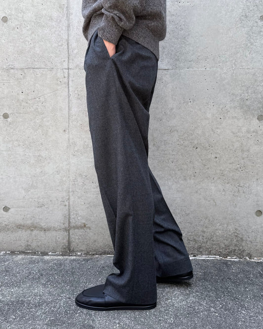 AURALEE / SUPER LIGHT WOOL TWO-TUCK SLACKS / TOP CHARCOAL / A26AP03OS