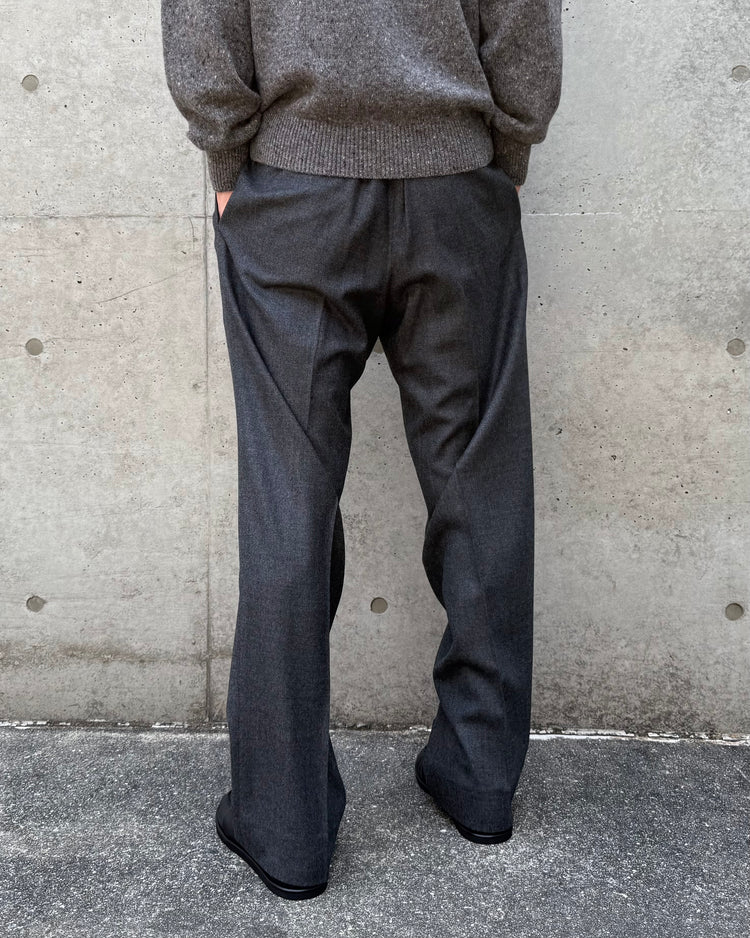 AURALEE / SUPER LIGHT WOOL TWO-TUCK SLACKS / TOP CHARCOAL / A26AP03OS