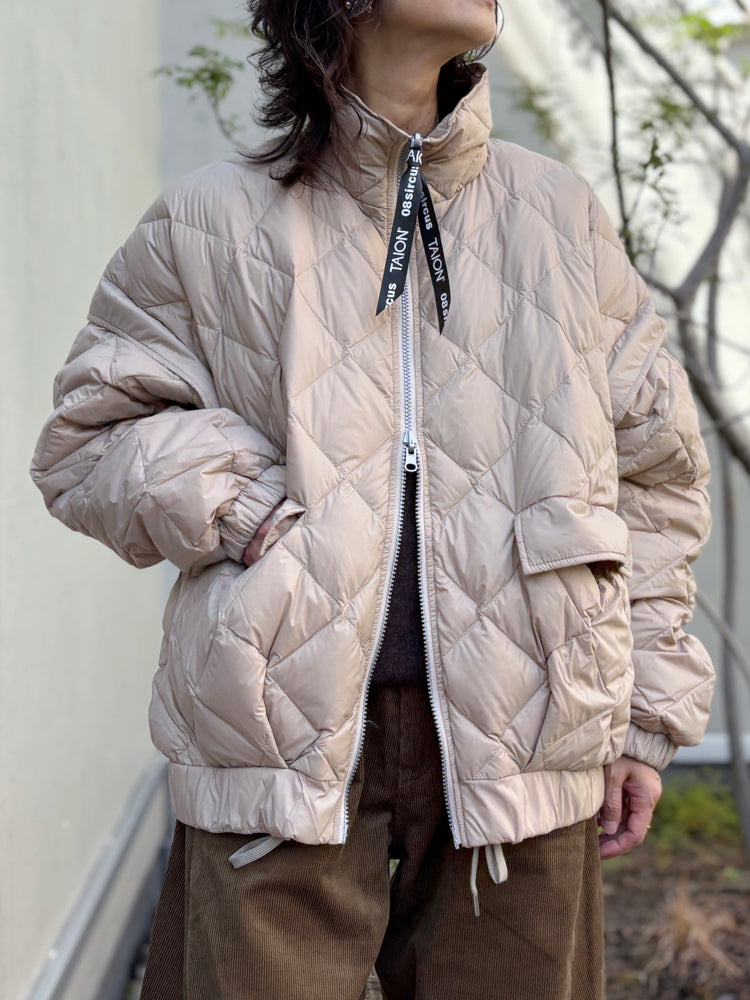 08sircus×TAION / down detachable short blouson reversible / beije / S25AW-OT05