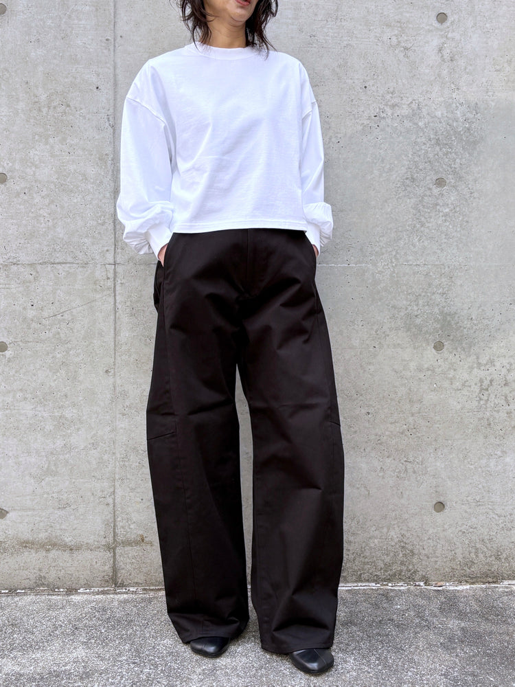 HYKE / CROPPED LONG-SLV TEE BIG FIT / WHITE / 12439