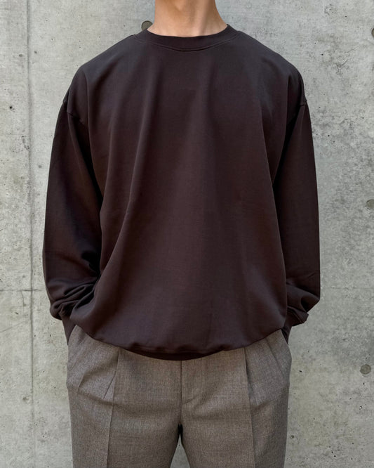 AURALEE / SUPER HIGH GAUGE SWEAT P/O / DARK BROWN / A26AP02CU