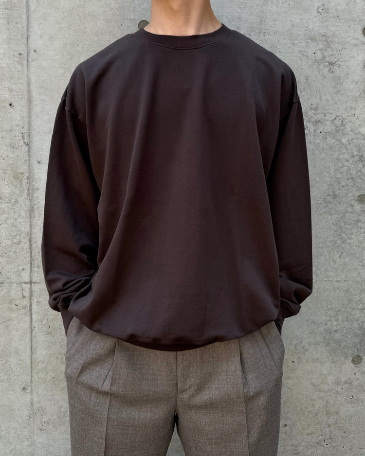 AURALEE / SUPER HIGH GAUGE SWEAT P/O / DARK BROWN / A26AP02CU
