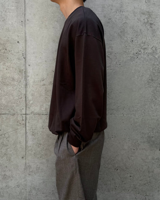 AURALEE / SUPER HIGH GAUGE SWEAT P/O / DARK BROWN / A26AP02CU