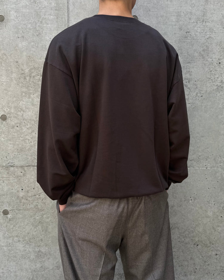AURALEE / SUPER HIGH GAUGE SWEAT P/O / DARK BROWN / A26AP02CU