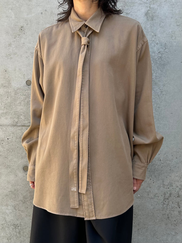 BOWTE / FINE COUNT COTTON PIECE DYE BOWTIE SHIRT/ Moca / 252-01-0001