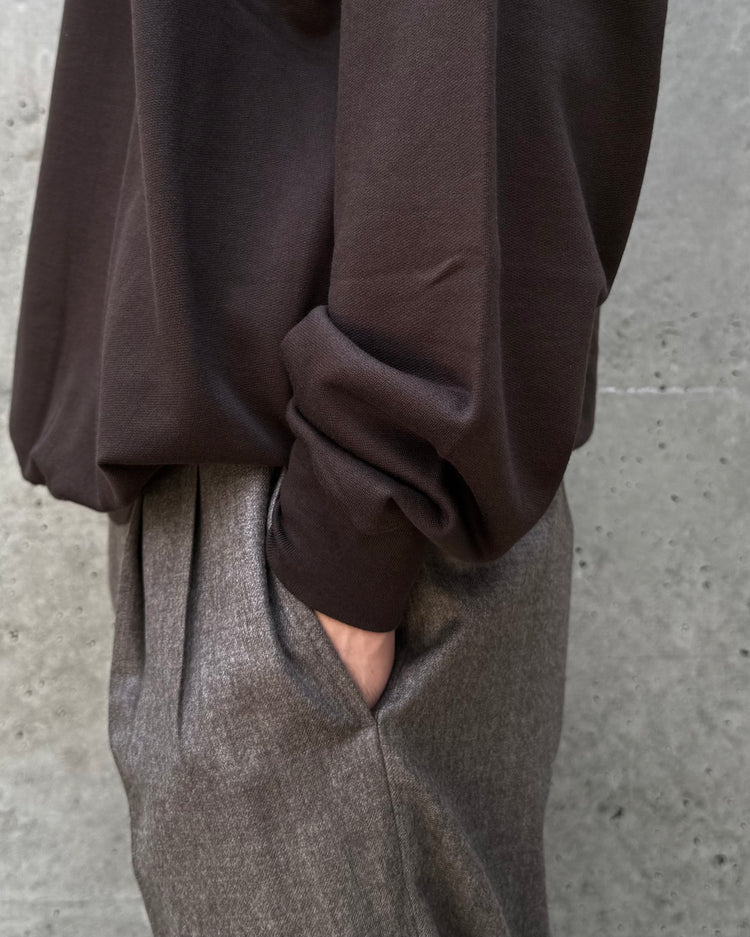 AURALEE / SUPER HIGH GAUGE SWEAT P/O / DARK BROWN / A26AP02CU