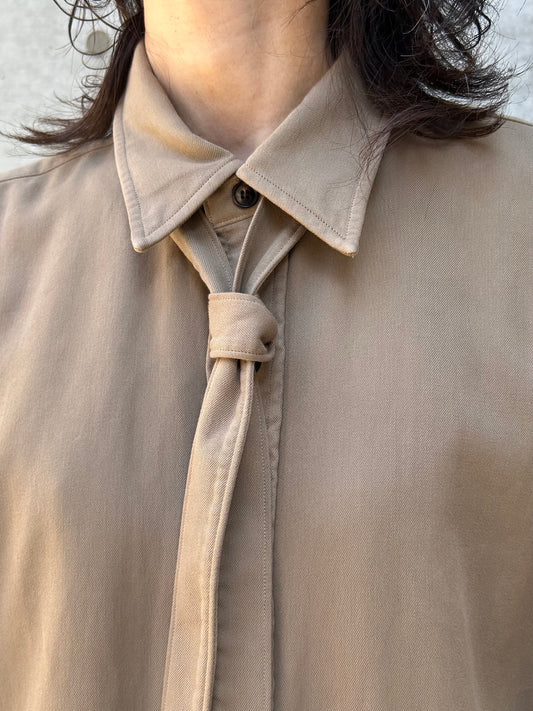 BOWTE / FINE COUNT COTTON PIECE DYE BOWTIE SHIRT/ Moca / 252-01-0001