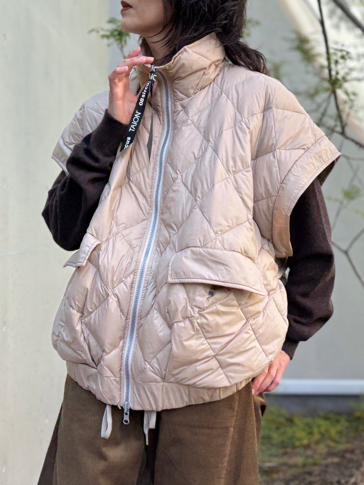 08sircus×TAION / down detachable short blouson reversible / beije / S25AW-OT05