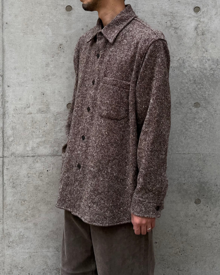AURALEE / HOMESPUN TWEED SHIRT BLOUSON / MIX BROWN / A26AS02HT