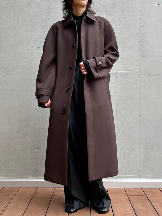 AURALEE / TWISTED DOUBLE CLOTH COAT / DARK BROWN /