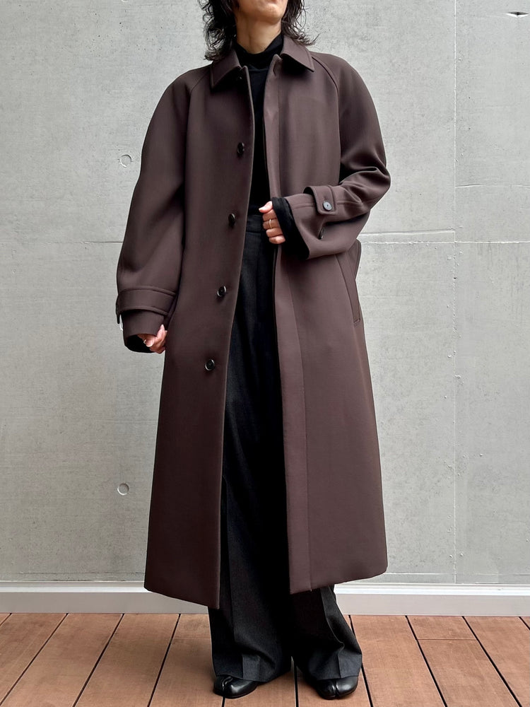 AURALEE / TWISTED DOUBLE CLOTH COAT / DARK BROWN /