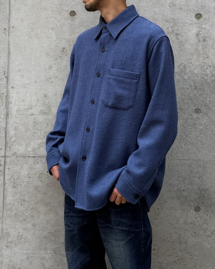 AURALEE / HOMESPUN TWEED SHIRT BLOUSON / DUSTY BLUE / A26AS02HT