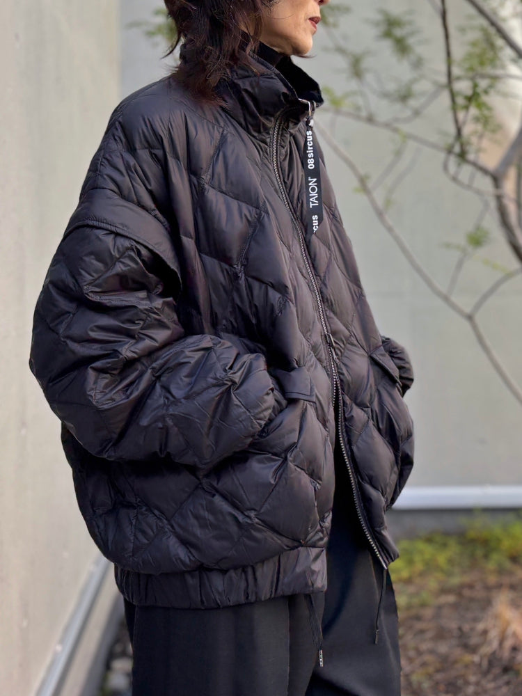 08sircus×TAION / down detachable short blouson reversible / black / S25AW-OT05