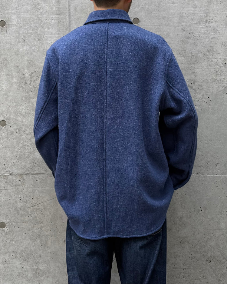 AURALEE / HOMESPUN TWEED SHIRT BLOUSON / DUSTY BLUE / A26AS02HT