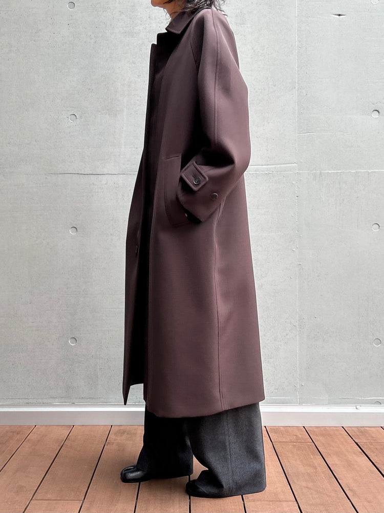 AURALEE / TWISTED DOUBLE CLOTH COAT / DARK BROWN /