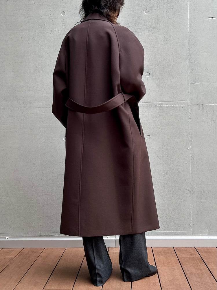 AURALEE / TWISTED DOUBLE CLOTH COAT / DARK BROWN /