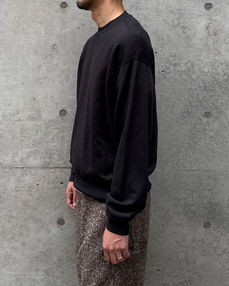 AURALEE / HIGH-TWIST COMPACT SWEAT P/O / INK BLACK / A26AP02WU