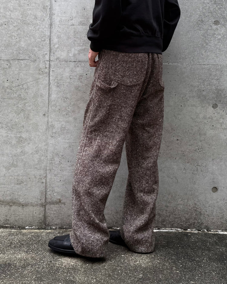 AURALEE / HOMESPUN TWEED PAINTER PANTS / MIX BROWN / A26AP03HT