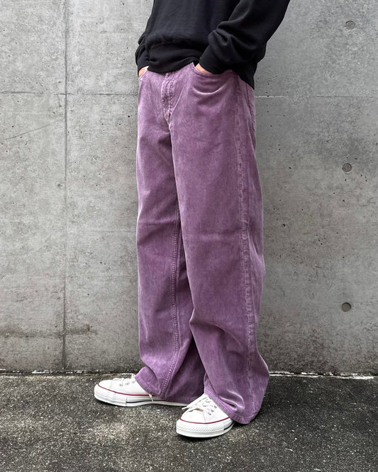 AURALEE / GARMENT-DYED FINX CORDUROY 5P WIDE PANTS / DUSTY PURPLE / A26AP01FX