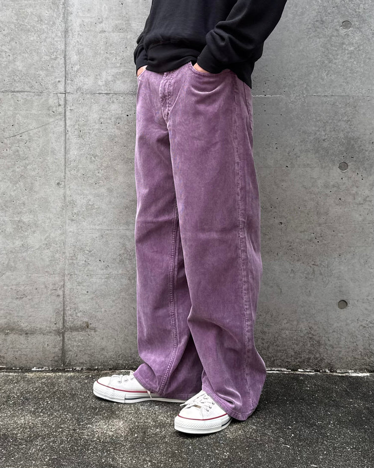 AURALEE / GARMENT-DYED FINX CORDUROY 5P WIDE PANTS / DUSTY PURPLE / A26AP01FX