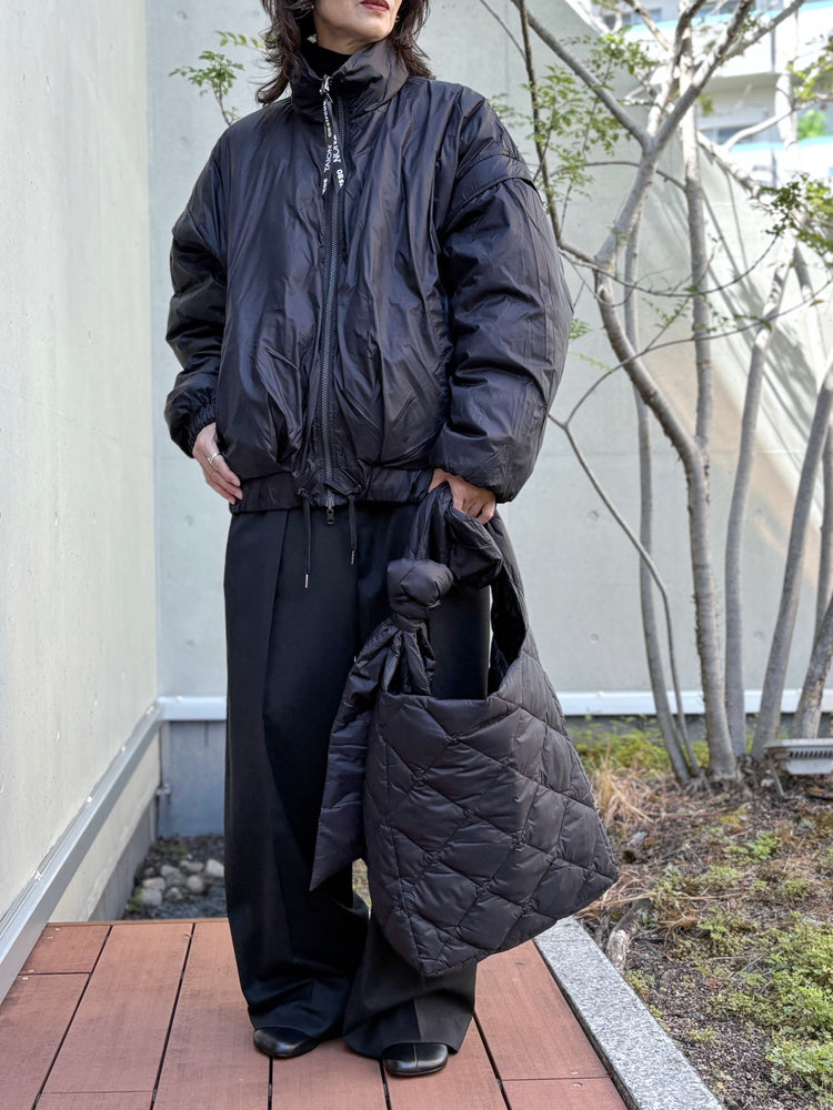08sircus × TAION down shoulder bag / black / S25AW-BG01