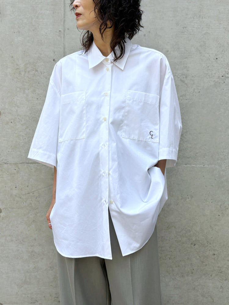 CLANE / HALF SLEEVE HUGE SHIRTS / WHITE / 10122-4233