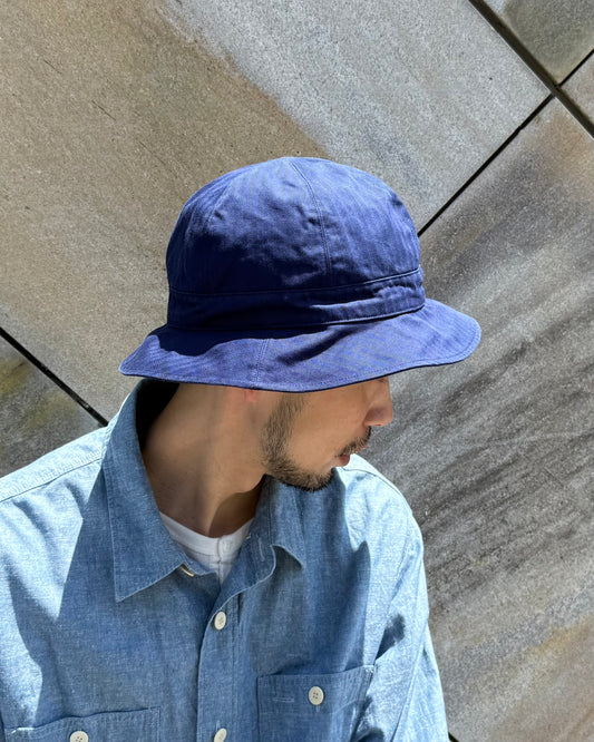 KIJIMA TAKAYUKI / COTTON HERRINGBONE 6PANEL HAT / BLUE / MYYY262601