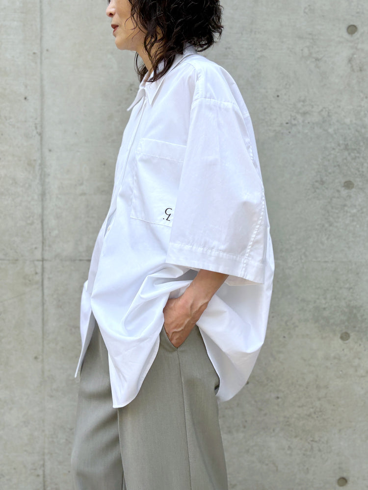 CLANE / HALF SLEEVE HUGE SHIRTS / WHITE / 10122-4233