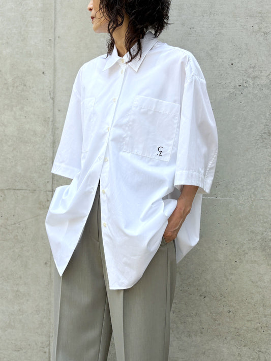 CLANE / HALF SLEEVE HUGE SHIRTS / WHITE / 10122-4233