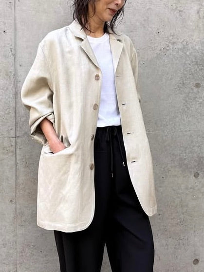 SOPHIE TALKS ABOUT THE WEATHER / SHELL BUTTON JACKET / SAGE / COM-26S-JK03 (Copy)