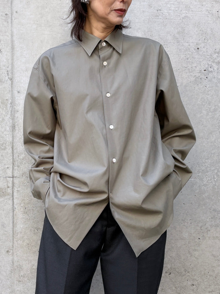 AURALEE / WASHED FINX TWILL SHIRT / OLIVE / A26SS04TN