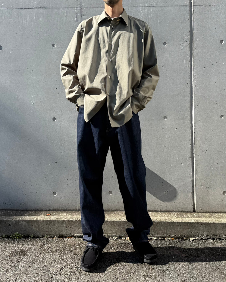AURALEE / WASHED FINX TWILL SHIRT / OLIVE / A00S01TN