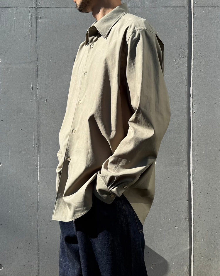 AURALEE / WASHED FINX TWILL SHIRT / OLIVE / A00S01TN