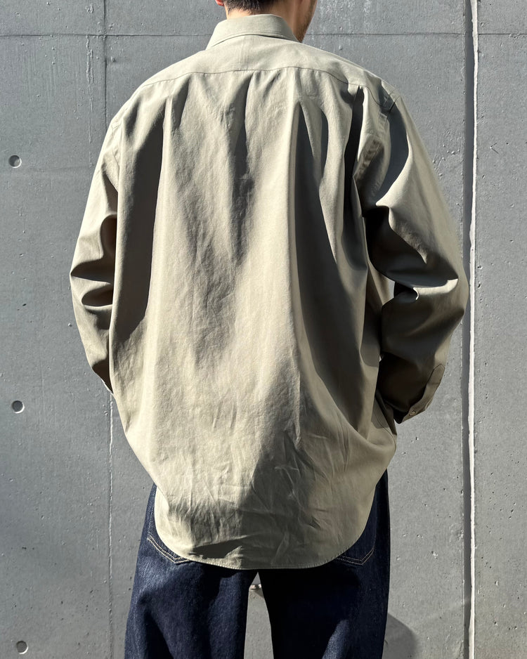 AURALEE / WASHED FINX TWILL SHIRT / OLIVE / A00S01TN