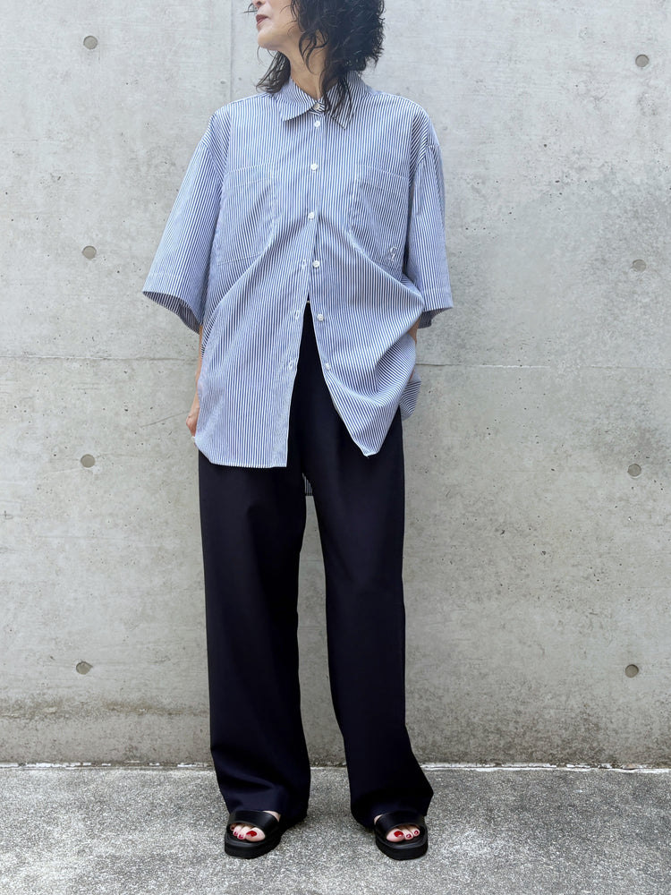 CLANE / HALF SLEEVE HUGE SHIRTS / STRIPE / 10122-4233