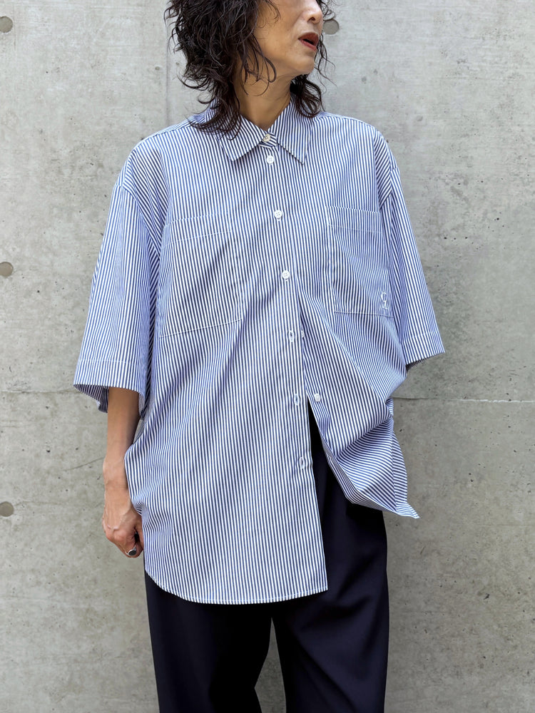 CLANE / HALF SLEEVE HUGE SHIRTS / STRIPE / 10122-4233