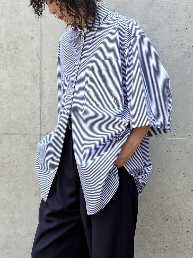 CLANE / HALF SLEEVE HUGE SHIRTS / STRIPE / 10122-4233