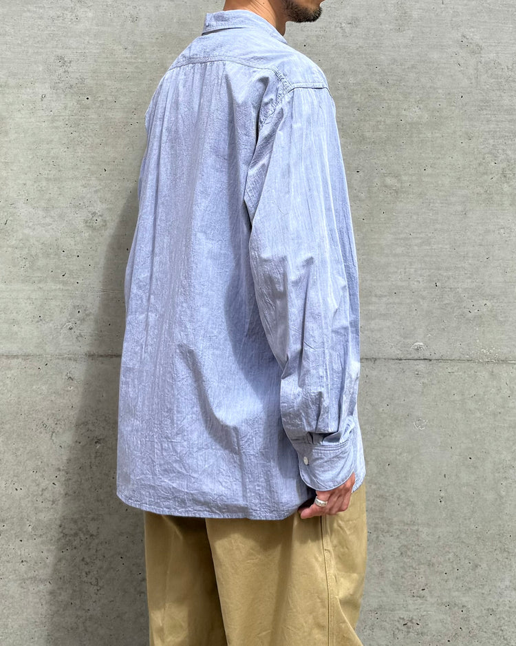 blurhmsROOTSTOCK / Hard Twist Chambray Work Shirts L/S / Sax Blue