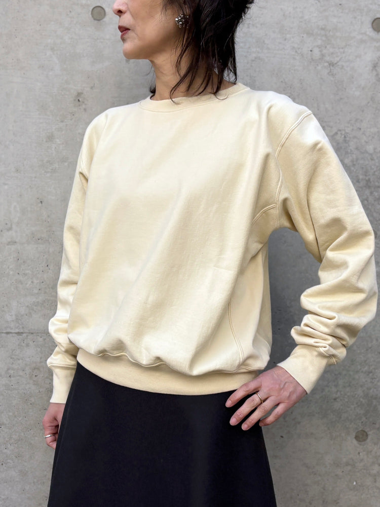AURALEE / ELASTIC HIGH GAUGE SWEAT P/O / IVORY BEIGE /