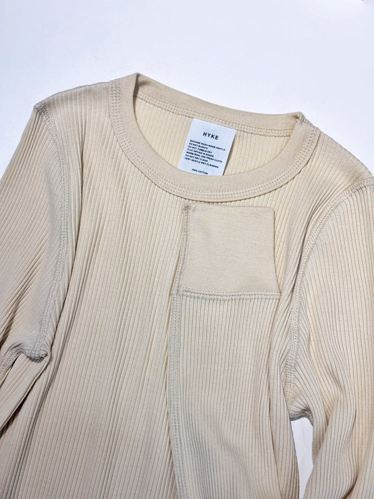 HYKE / LONG-SLV TEE / CREAM / 12401