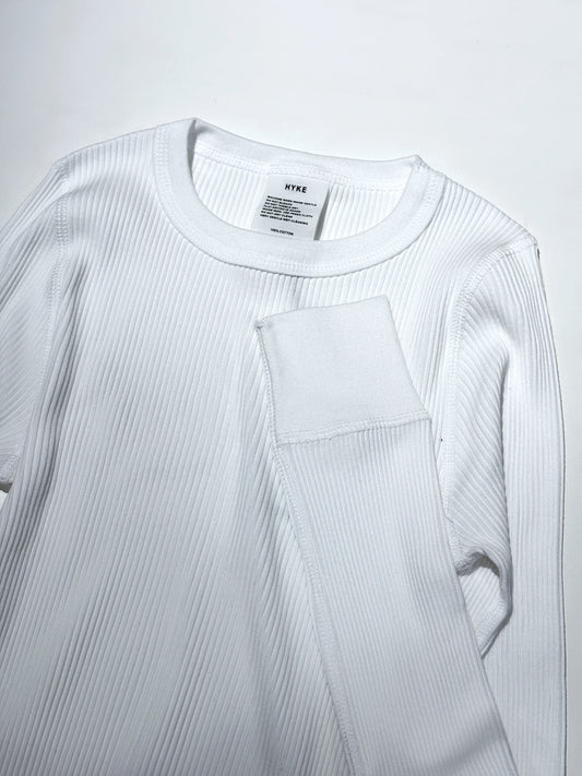 HYKE / LONG-SLV TEE / WHITE / 12401