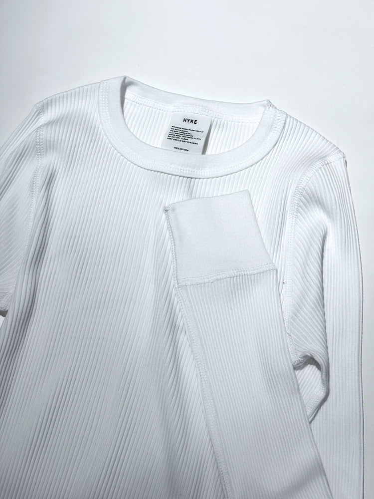HYKE / LONG-SLV TEE / WHITE / 12401